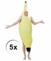 Bananen carnavalskleding 5 x voor volwassenen