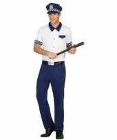 Blauw wit politie pak carnavalskleding voor heren