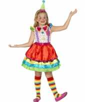 Carnavalskleding gekleurd clown jurkje