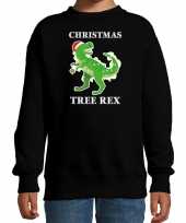 Christmas tree rex kerstsweater carnavalskleding zwart voor kinderen