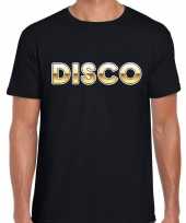 Disco tekst t shirt carnavalskleding zwart voor heren