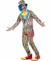 Eng horror clown carnavalskleding met streepjes