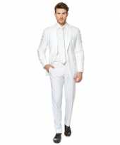 Fel wit carnavalskleding pak voor heren