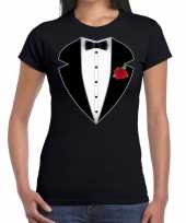 Gangster maffia pak carnavalskleding t-shirt zwart voor dames