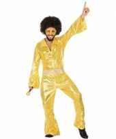 Gouden disco pak carnavalskleding voor heren