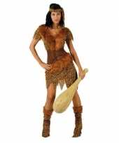 Holbewoonster cavewoman ayla carnavalskleding jurk dames