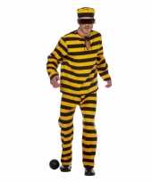 Inbreker carnavalskleding zwart geel voor heren