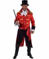 Luxe circus directeur carnavalskleding rood voor heren