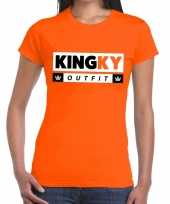 Oranje kingky carnavalskleding t shirt voor dames