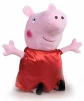 Pluche peppa pig big knuffel in rode carnavalskleding 42 cm speelgoed