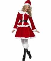 Rood wit santa kerstvrouw carnavalskleding jurkje voor dames