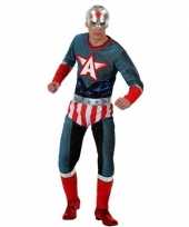 Superheld amerikaanse kapitein pak carnavalskleding voor heren