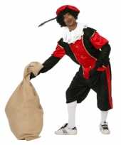Zwart met rood pieten carnavalskleding
